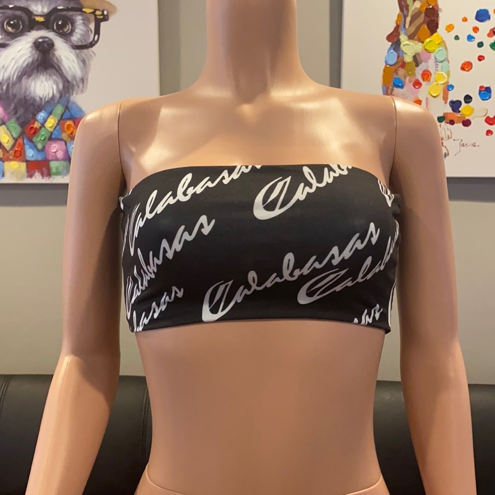Calabasas cropped strapless top